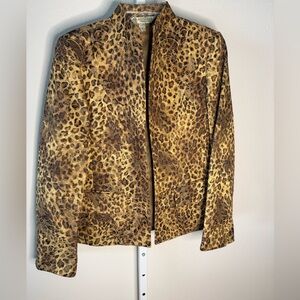 Vintage Austin Reed Leopard Print Open Front Women's Jacket